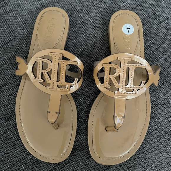 Ralph Lauren Shoes - Ralph Lauren “Audrie” Patent Leather Sandal. Size 7.